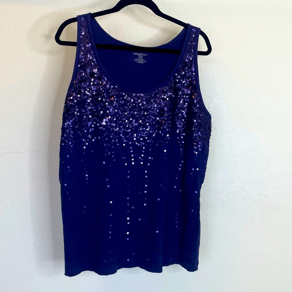 Lane Bryant Purple Sequence Tank Top